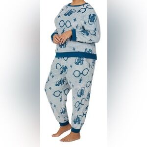 Harry Potter Fleece 2-Piece Pajama Set, Turquoise Large NEW